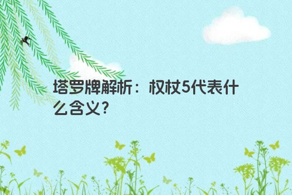 塔罗牌解析：权杖5代表什么含义？