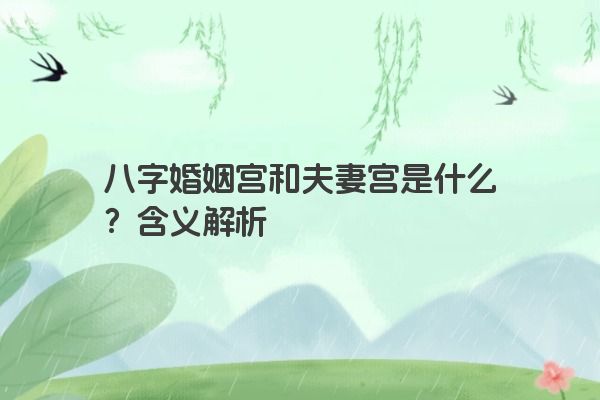 八字婚姻宫和夫妻宫是什么？含义解析