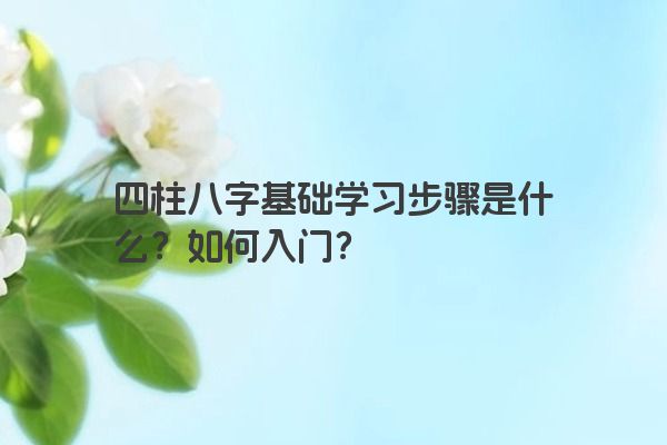 四柱八字基础学习步骤是什么？如何入门？