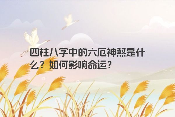 四柱八字中的六厄神煞是什么？如何影响命运？