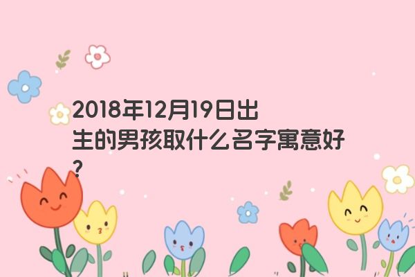 2018年12月19日出生的男孩取什么名字寓意好？