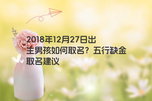 2018年12月27日出生男孩如何取名？五行缺金取名建议