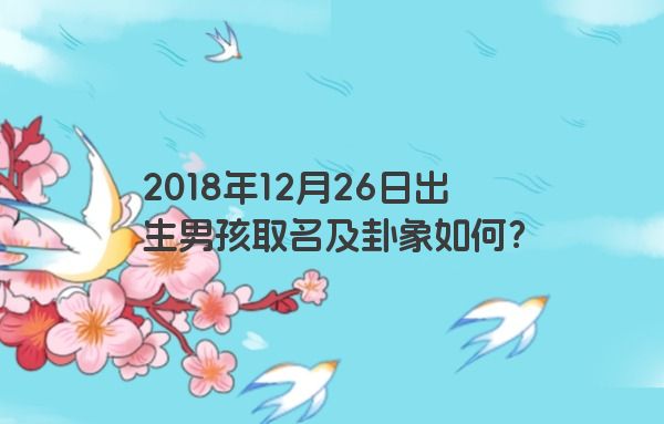 2018年12月26日出生男孩取名及卦象如何？