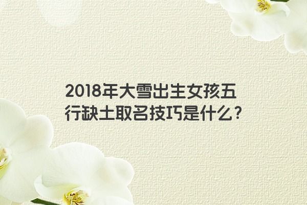 2018年大雪出生女孩五行缺土取名技巧是什么？