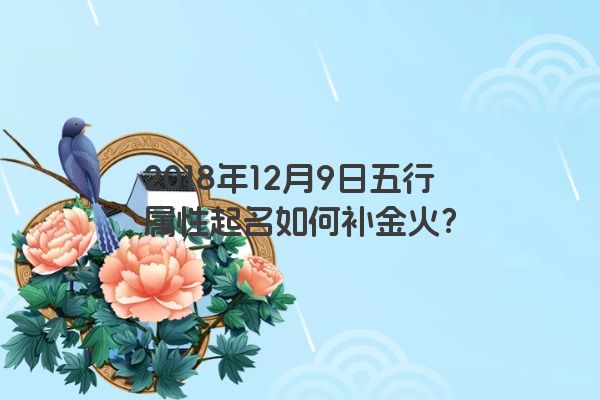 2018年12月9日五行属性起名如何补金火？