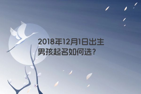 2018年12月1日出生男孩起名如何选？