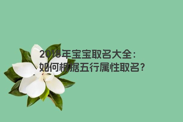 2018年宝宝取名大全：如何根据五行属性取名？