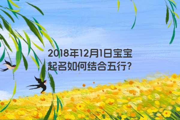 2018年12月1日宝宝起名如何结合五行？