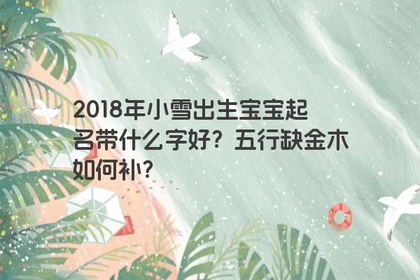 2018年小雪出生宝宝起名带什么字好？五行缺金木如何补？