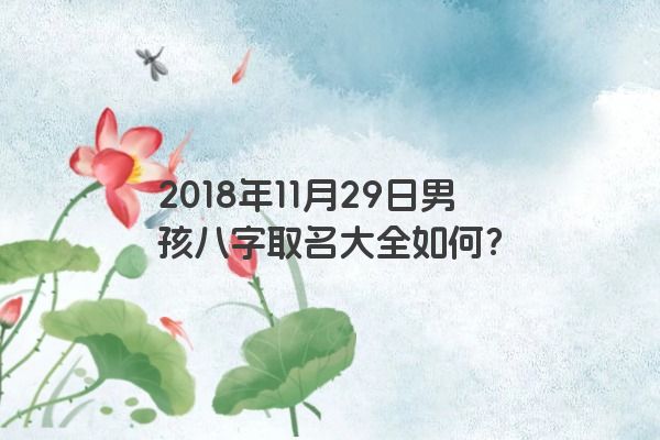 2018年11月29日男孩八字取名大全如何？