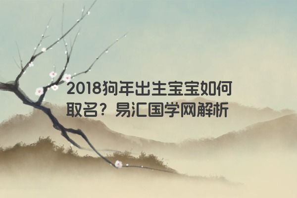 2018狗年出生宝宝如何取名？易汇国学网解析