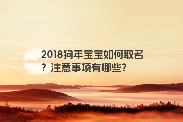 2018狗年宝宝如何取名？注意事项有哪些？