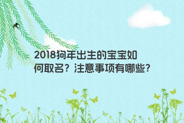 2018狗年出生的宝宝如何取名？注意事项有哪些？