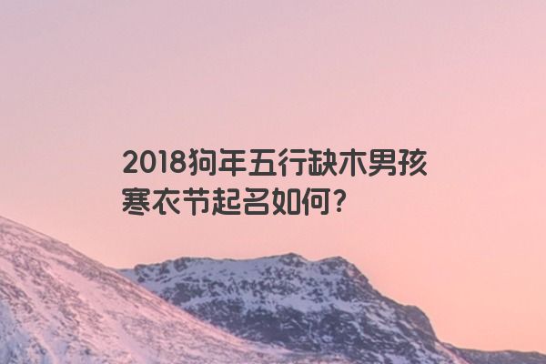 2018狗年五行缺木男孩寒衣节起名如何？
