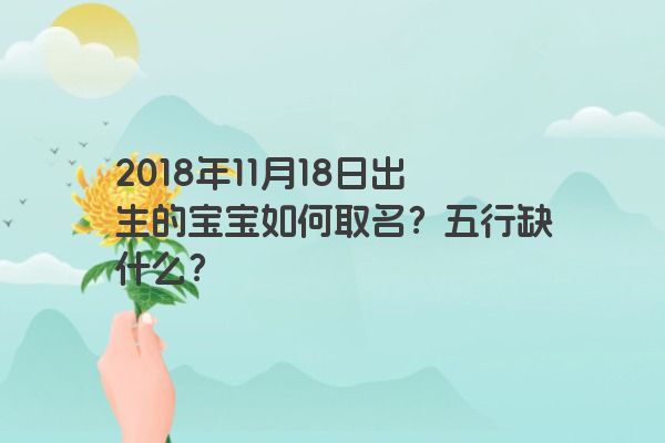 2018年11月18日出生的宝宝如何取名？五行缺什么？