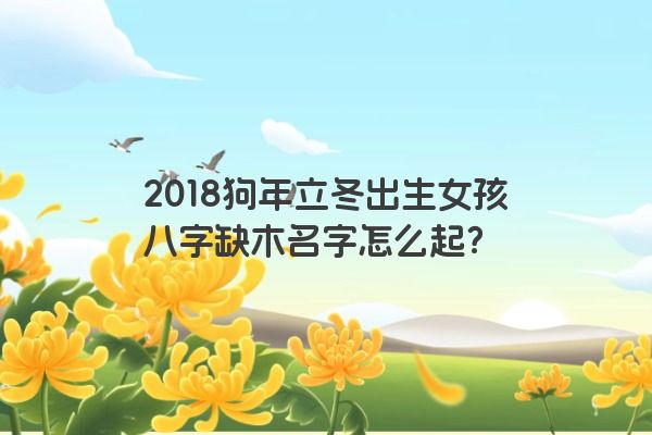 2018狗年立冬出生女孩八字缺木名字怎么起？