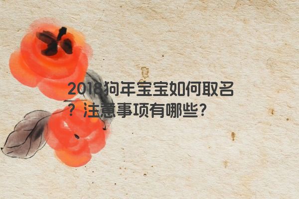 2018狗年宝宝如何取名？注意事项有哪些？