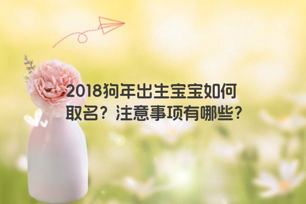 2018狗年出生宝宝如何取名？注意事项有哪些？