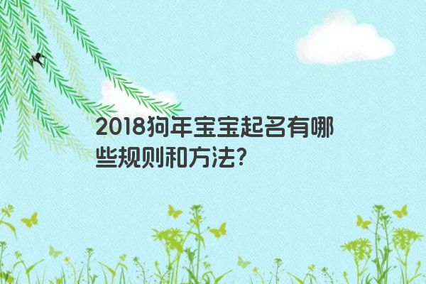 2018狗年宝宝起名有哪些规则和方法？