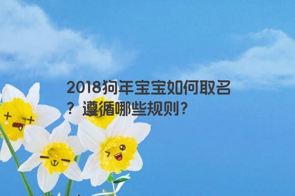 2018狗年宝宝如何取名？遵循哪些规则？