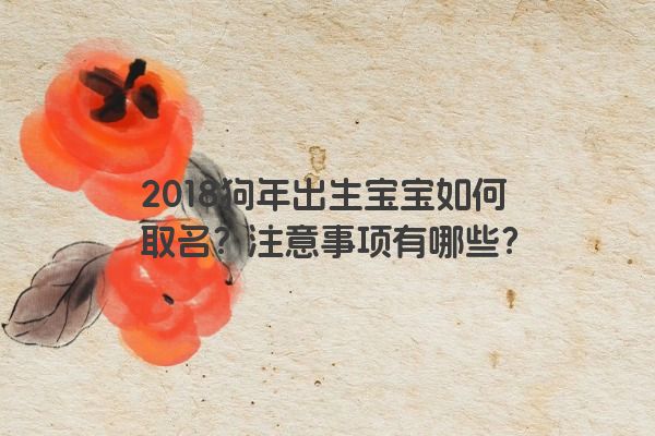 2018狗年出生宝宝如何取名？注意事项有哪些？