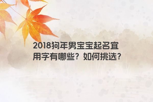 2018狗年男宝宝起名宜用字有哪些？如何挑选？