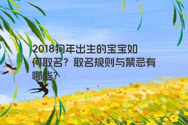 2018狗年出生的宝宝如何取名？取名规则与禁忌有哪些？