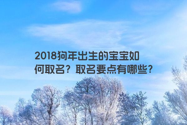 2018狗年出生的宝宝如何取名？取名要点有哪些？