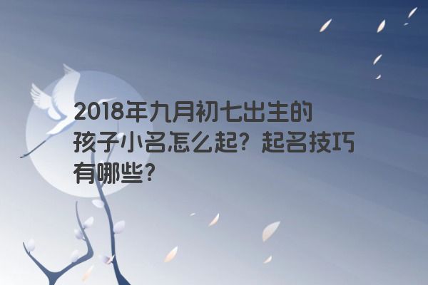 2018年九月初七出生的孩子小名怎么起？起名技巧有哪些？