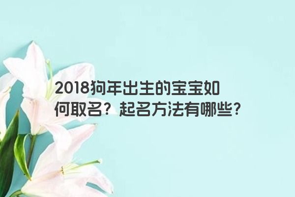 2018狗年出生的宝宝如何取名？起名方法有哪些？