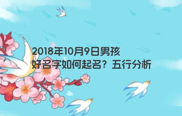 2018年10月9日男孩好名字如何起名？五行分析