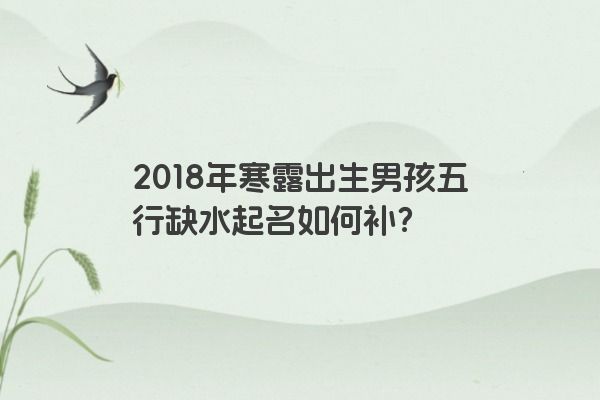 2018年寒露出生男孩五行缺水起名如何补？