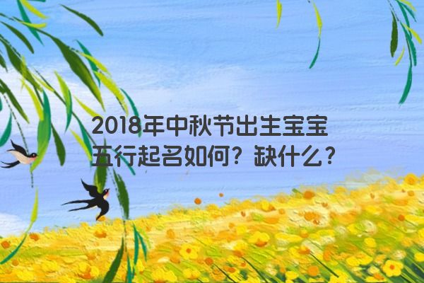 2018年中秋节出生宝宝五行起名如何？缺什么？