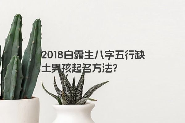 2018白露生八字五行缺土男孩起名方法？