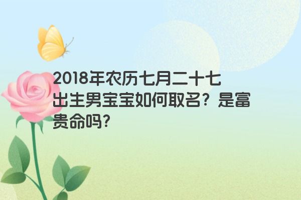 2018年农历七月二十七出生男宝宝如何取名？是富贵命吗？