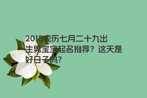 2018农历七月二十九出生男宝宝起名推荐？这天是好日子吗？