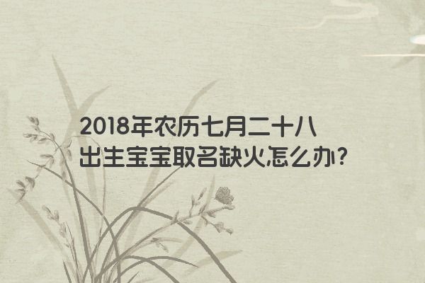 2018年农历七月二十八出生宝宝取名缺火怎么办？