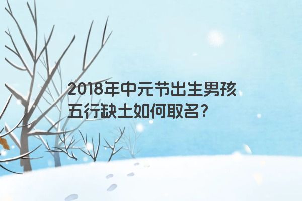 2018年中元节出生男孩五行缺土如何取名？