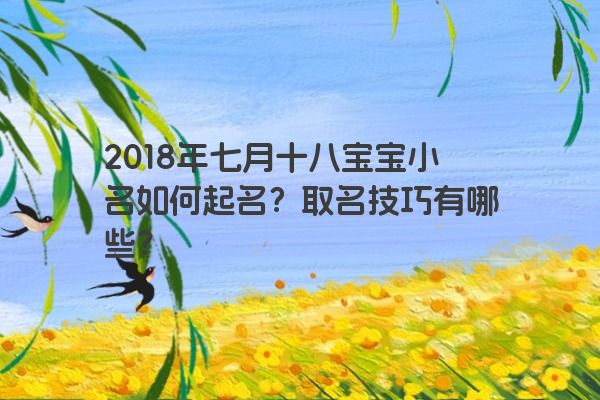 2018年七月十八宝宝小名如何起名？取名技巧有哪些？