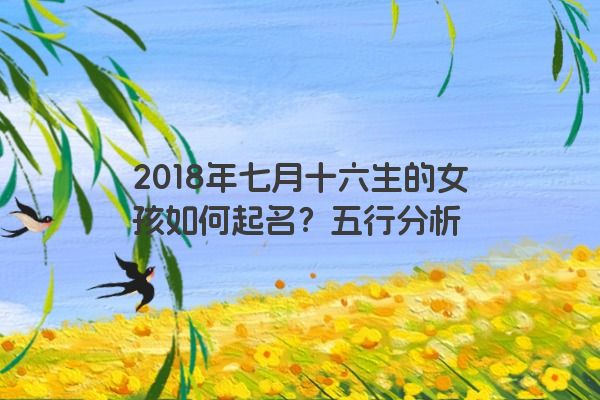 2018年七月十六生的女孩如何起名？五行分析