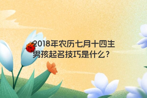 2018年农历七月十四生男孩起名技巧是什么？