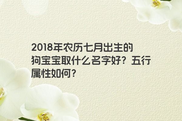 2018年农历七月出生的狗宝宝取什么名字好？五行属性如何？