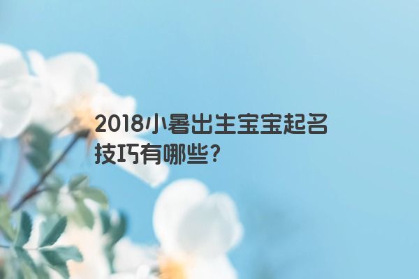 2018小暑出生宝宝起名技巧有哪些？