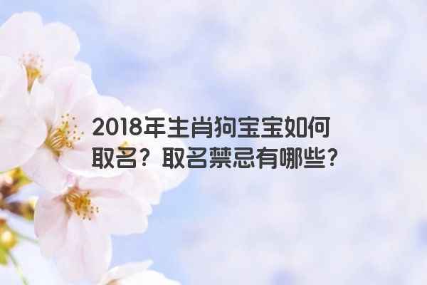 2018年生肖狗宝宝如何取名？取名禁忌有哪些？