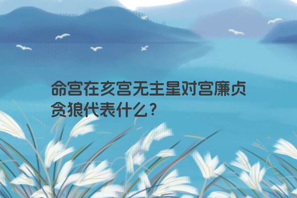 命宫在亥宫无主星对宫廉贞贪狼代表什么？