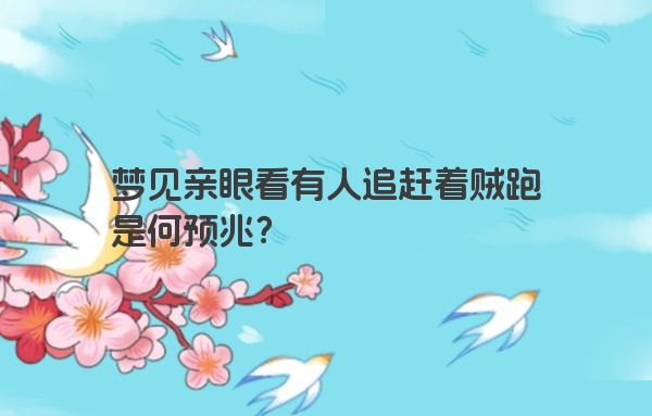 梦见亲眼看有人追赶着贼跑是何预兆？