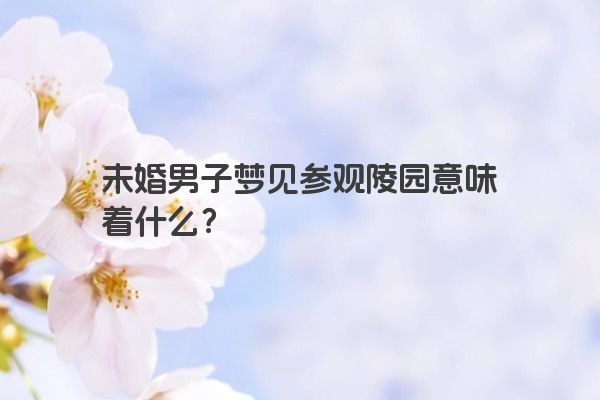 未婚男子梦见参观陵园意味着什么？