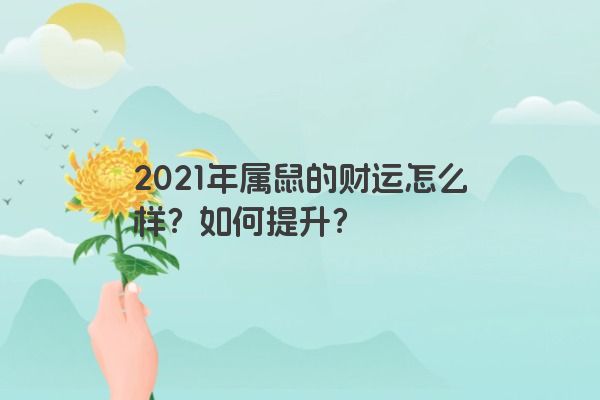 2021年属鼠的财运怎么样？如何提升？