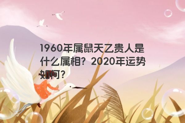 1960年属鼠天乙贵人是什么属相？2020年运势如何？