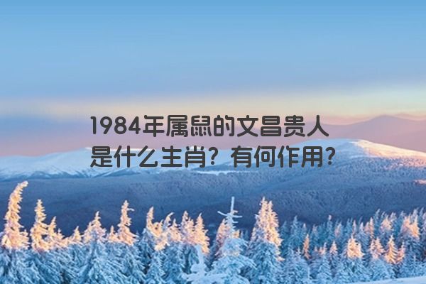 1984年属鼠的文昌贵人是什么生肖？有何作用？